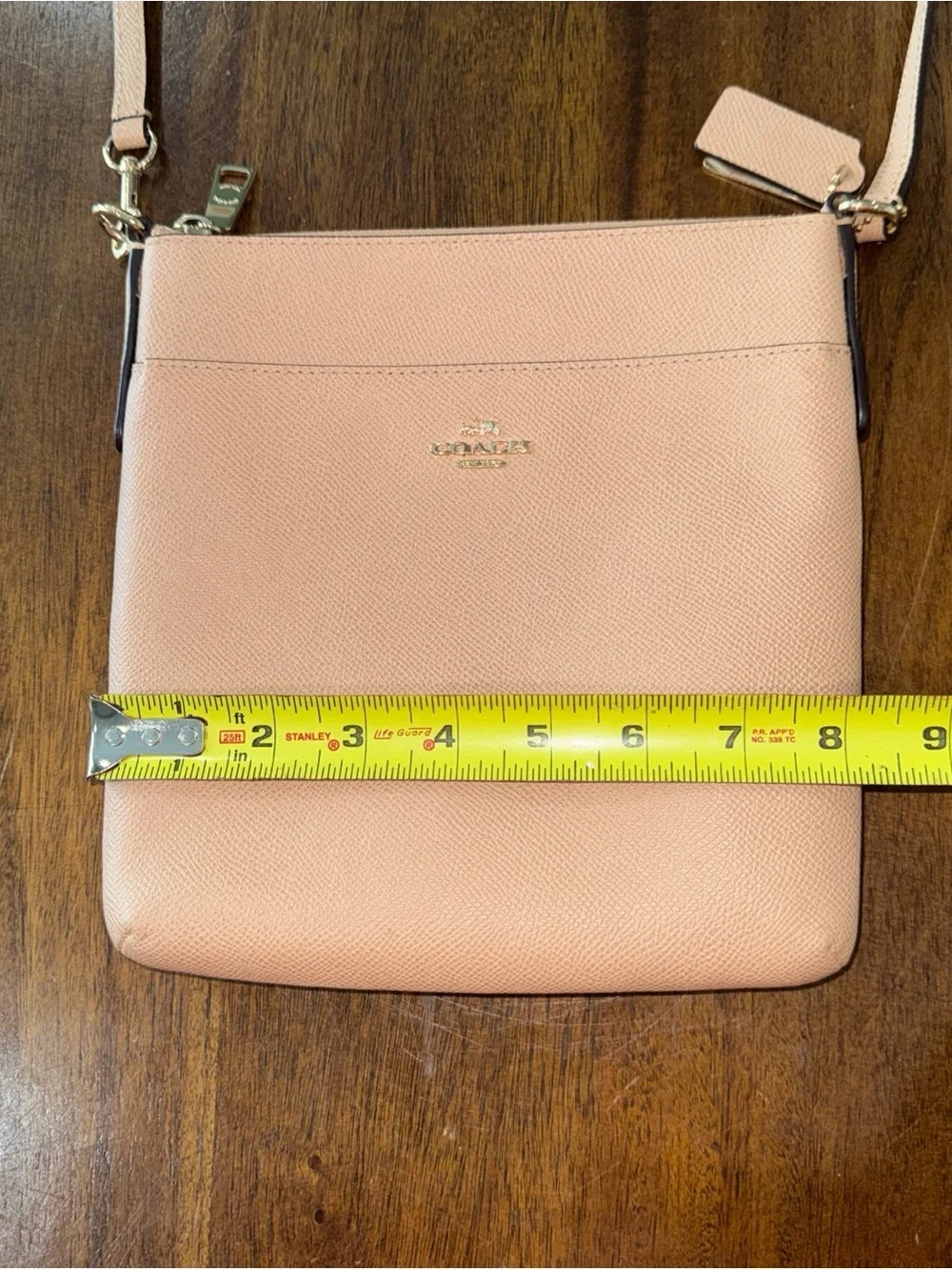 Coach Kitt Messenger Bag Tan Pebbled Leather Crossbody Purse Removable Strap